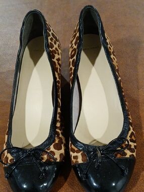 Nike Leopard Print Ballet Flats with Black Patent Trim